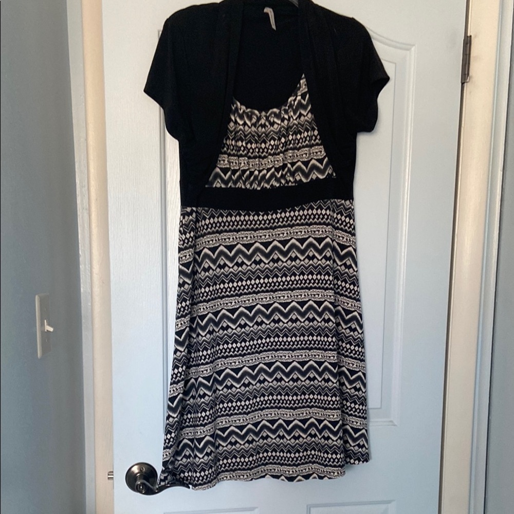 Black and White Patterned Dress